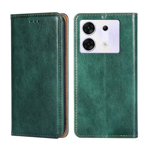 Estuche para Infinix Zero 30 5G Cuero Magnético Color Sólido con Aceite Brillante (Verde)