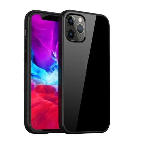 Estuche para iPhone 12/12 Pro Clear Acrylic + TPU a Prueba de Golpes con Protección en Cuatro Esquinas (Negro)