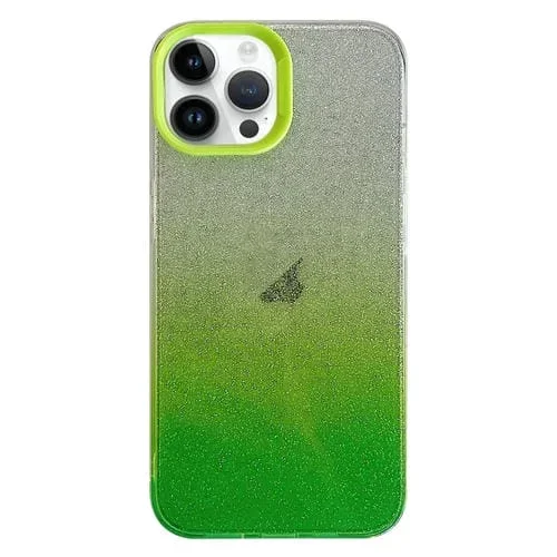 Estuche para iPhone 13 Pro PC con Purpurina Degradada Imd Doble Cara (Verde)