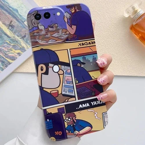 Estuche para iPhone 8 Plus 7 Plus PC con Orificio Preciso y Patrón Pintado (Working Comics)