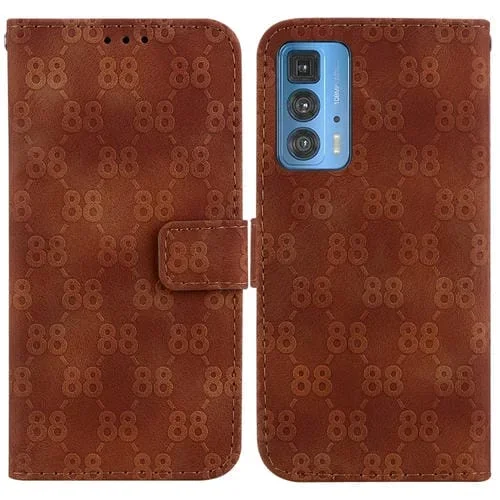 Estuche para Motorola Edge 20 Pro de Cuero en Relieve Doble Forma de 8 (Marrón)
