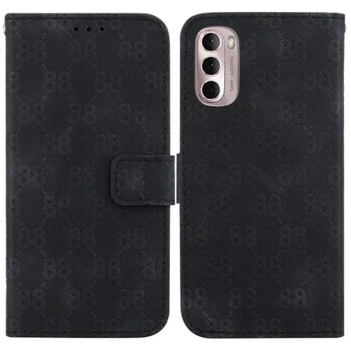 Estuche para Motorola Moto G Stylus 4G (2022) de Cuero en Relieve Doble Forma de 8 (Negro)