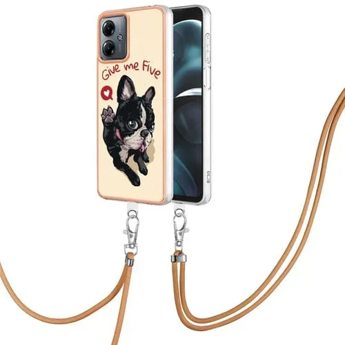 Estuche para Motorola Moto G14 Imd Doble Cara con Galvanoplastia y Cordón (Lucky Dog)