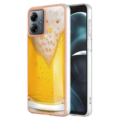 Estuche para Motorola Moto G14 Imd Doble Cara Mármol Galvanizado (Cerveza de Barril)