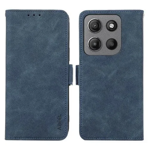 Estuche para Motorola Moto G15 4G y G05 de Cuero Rfid Magnético Esmerilado (Azul)