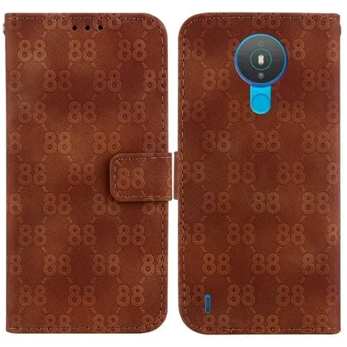 Estuche para Nokia G10 / G20 de Cuero En Relieve con Doble Forma de 8 (Marrón)