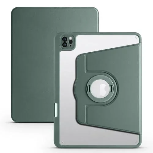 Estuche para Tableta Forfor iPad Pro 11 2022 Air 10.9 2022 Cuero Desmontable Rotación Acrílico 360 (Verde Oscuro)