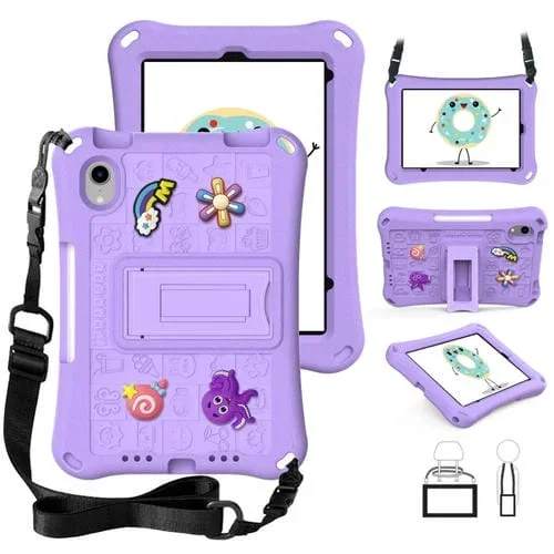 Estuche para Tableta Hi Baby iPad Mini 6 Cuerpo Completo con Correa (Púrpura Claro)
