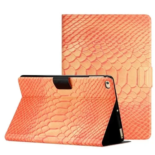 Estuche para Tableta iPad Air Air 2 9.7 (2017) 9.7 (2018) Cuero Textura Cocodrilo (Naranja)