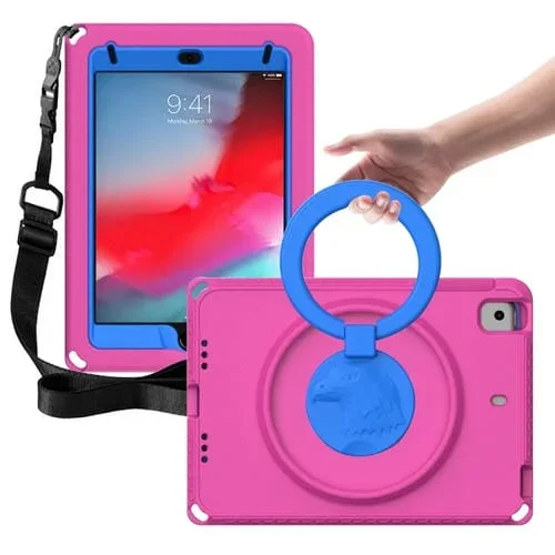Estuche para Tableta iPad Mini 1/2/3/4/5 Eva + PC a Prueba de Golpes con Marco Impermeable (Rosa Roja)