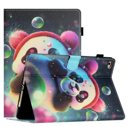 Estuche para Tableta iPad Mini 5/4/3/2/1 Cuero Inteligente con Costuras Dibujo (Panda)