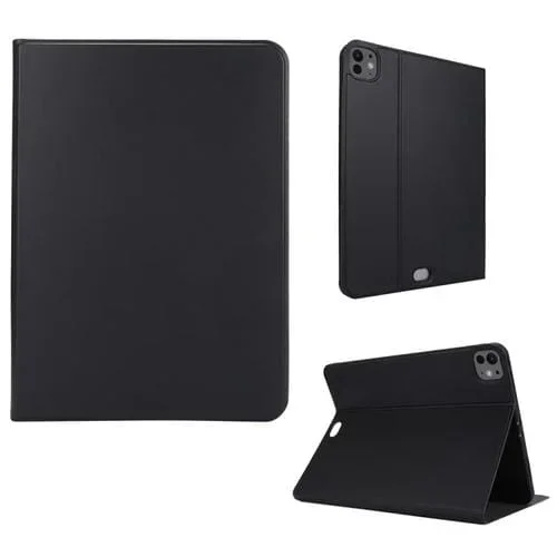 Estuche para Tableta iPad Pro 13 2024 Cuero Liso Voltaje Elástico (Negro)