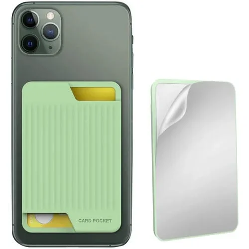 Estuche para tarjeta Trasera de silicona Ahastyle Pt169 para teléfono móvil organizador (Verde)
