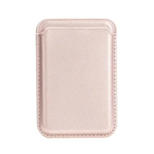 Estuche para Tarjetas Cuero Magnético Magsafe Ranura para Una Tarjeta (Oro Rosa)