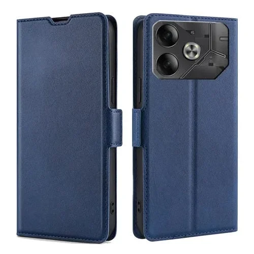 Estuche para Tecno Pova 6 5G de Cuero con Tapa Horizontal y Hebilla Lateral (Azul)