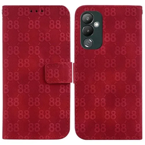 Estuche para Tecno Pova Neo 2 de Cuero En Relieve Doble en Forma de 8 (Rojo)