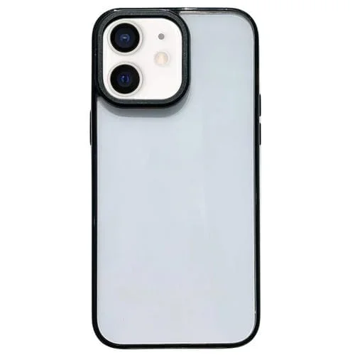 Estuche para Teléfono 2 en 1 iPhone 12 Pro Max Acrílico Transparente a Prueba de Golpes (Negro)
