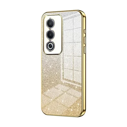 Estuche para Teléfono con Acabado Galvanizado En Polvo con Purpurina Degradada Global para Oppo A3 Pro (Dorado)