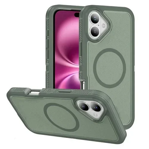 Estuche para Teléfono con Anillo Magnético Magsafe para iPhone 16 Plus (Verde)