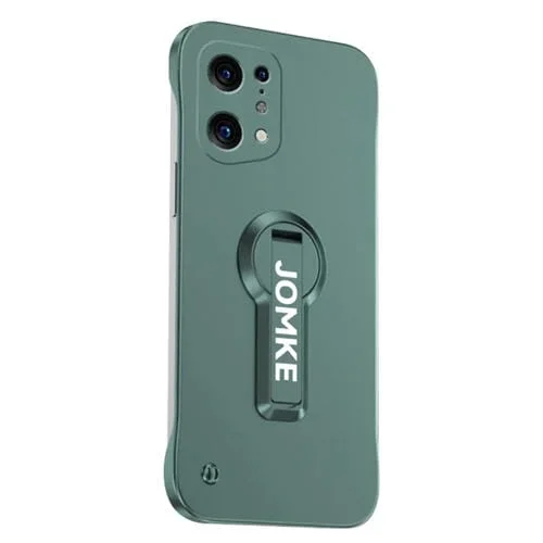 Estuche para Teléfono con Soporte Giratorio de 360 Grados y Barniz para Hornear para Oppo Find X5 (Verde)