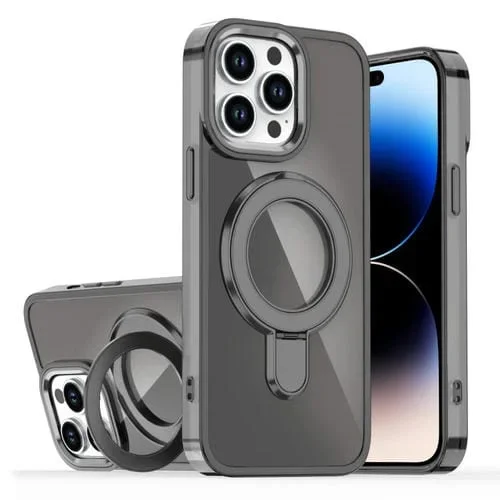 Estuche para Teléfono con Soporte Magsafe iPhone 14 Pro Max Revestimiento Degradado (Negro Transparente)