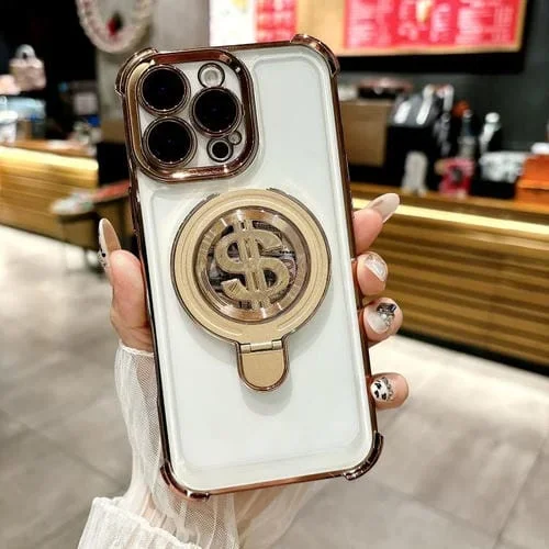 Estuche para Teléfono con Soporte Magsafe para iPhone 16 Pro Space con Película para Lente (Dorado del Desierto)