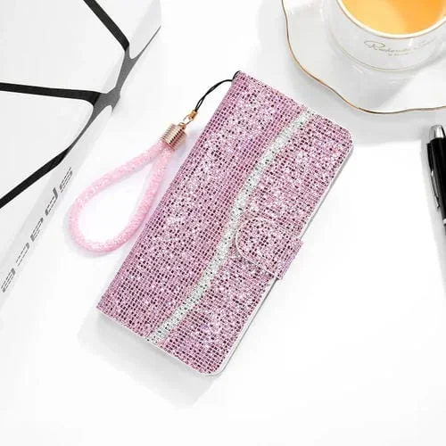 Estuche para Teléfono Cuero Tapa Horizontal iPhone 14 Max (Rosa)