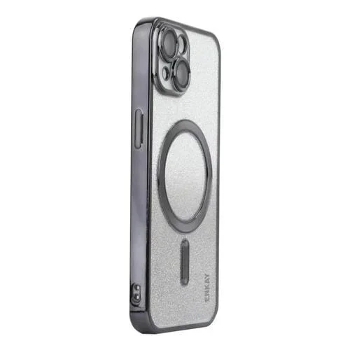 Estuche para teléfono Enkay Hat-Prince para iPhone 14 a prueba de golpes con brillo magnético y Película para Lentes (Negro)