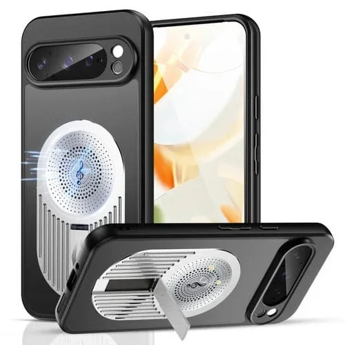 Estuche para Teléfono Google Pixel 9/9 Pro con Soporte Aromaterapia y Disipación de Calor (Plateado)