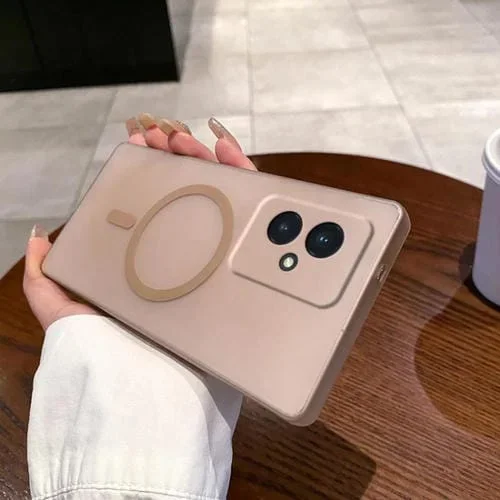 Estuche para Teléfono Honor 100 con Protección Frío y Hielo, Orificios Finos y Magsafe (Dorado)
