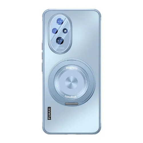 Estuche para Teléfono Honor 200 con Soporte Magsafe y Película para Lente (Azul)