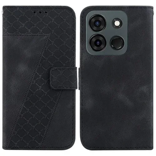 Estuche para Teléfono Infinix Smart 7 India Cuero En Relieve Forma de 7 (Negro)