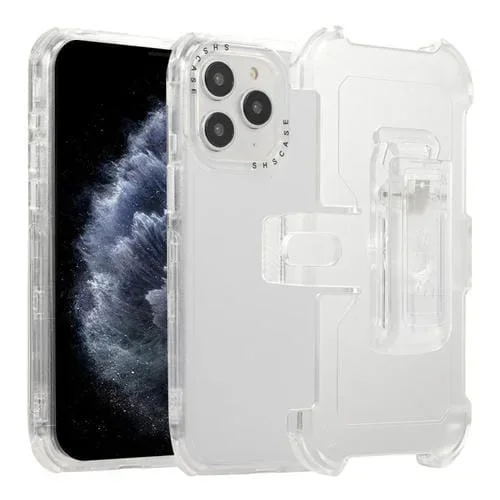 Estuche para Teléfono iPhone 11 Pro Frosted PC + TPU con Clip Trasero (Blanco)
