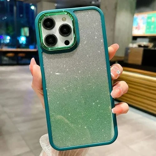 Estuche para teléfono iPhone 11 Pro Max Acrílico Galvanoplastia Brillo Degradado (Verde)