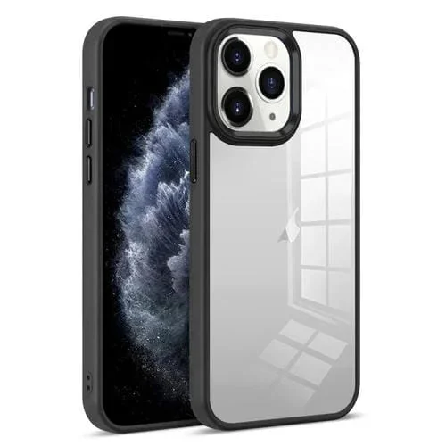 Estuche para teléfono iPhone 11 Pro Max con armadura colorida (Negro)
