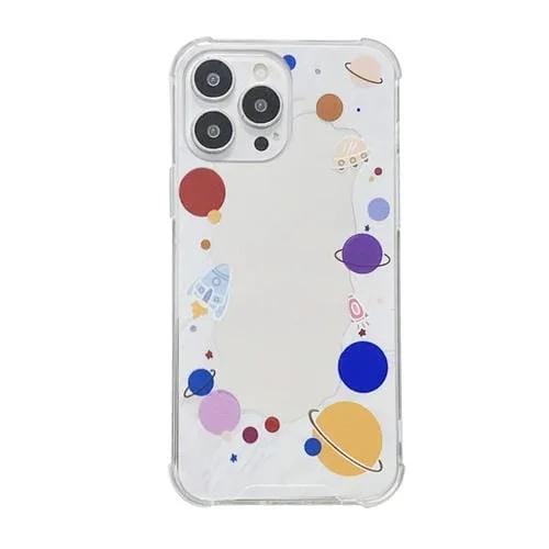 Estuche para Teléfono iPhone 11 Pro Max con Espejo Pintado (Cielo Estrellado Colorido)