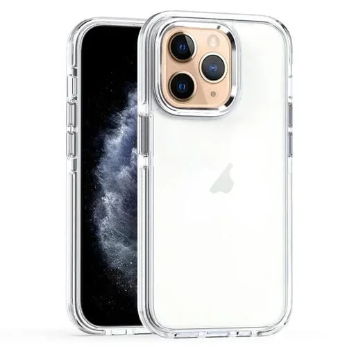Estuche para teléfono iPhone 11 Pro Max PC TPU Transparente de dos colores (Blanco)