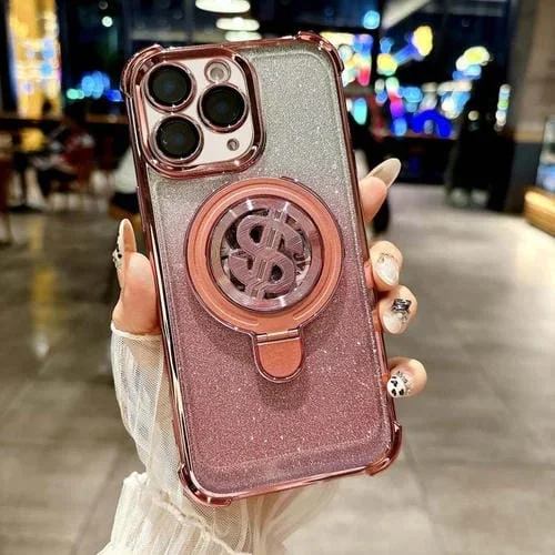 Estuche para Teléfono iPhone 12 Pro con Soporte Magsafe y Película para Lente (Rosa)