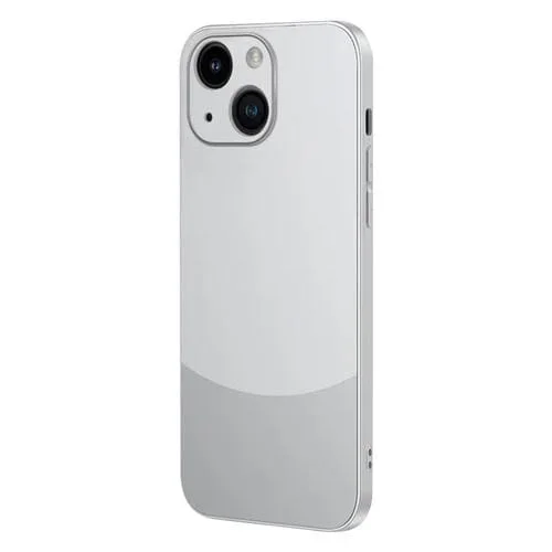 Estuche para teléfono iPhone 13 a prueba de golpes esmerilado dos colores (Plateado)