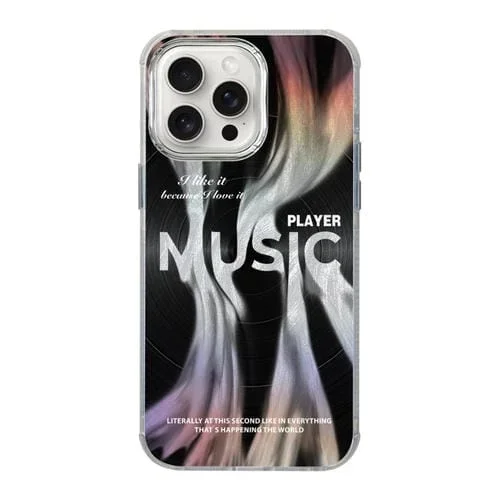 Estuche para Teléfono iPhone 13 Pro Patrón Ilustración Diseño Radiación Cobertura Total a Prueba de Golpes (Registros de Música)