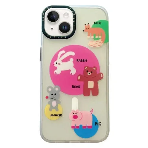 Estuche para teléfono iPhone 14 Imd Magsafe Esmerilado Doble Capa (Animales)
