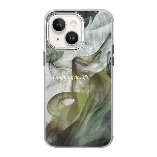 Estuche para Teléfono iPhone 14 Patrón Ilustración Diseño de Radiación Cobertura Total a Prueba de Golpes (Verde)