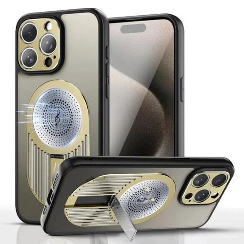 Estuche para Teléfono iPhone 14 Pro con Soporte de Aromaterapia y Disipación de Calor (Dorado)