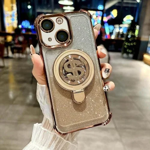 Estuche para Teléfono iPhone 15 con Soporte Magsafe y Película para Lente (Dorado del Desierto)