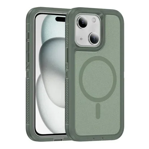 Estuche para teléfono iPhone 15 Plus 14 Plus Guard Magsafe Mate con Anillo Magnético (Verde)