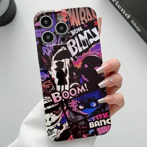Estuche para Teléfono iPhone 15 Pro PC Orificio Preciso Patrón Pintado (Comics Umbrella Boy)