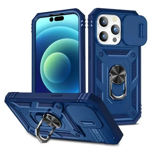 Estuche para Teléfono iPhone 15 Pro Soporte Deslizante Camshield (Azul)