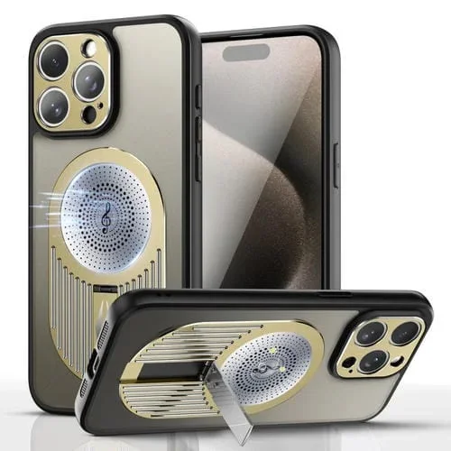 Estuche para Teléfono iPhone 16 Pro Soporte Aromaterapia Disipación Calor (Dorado)