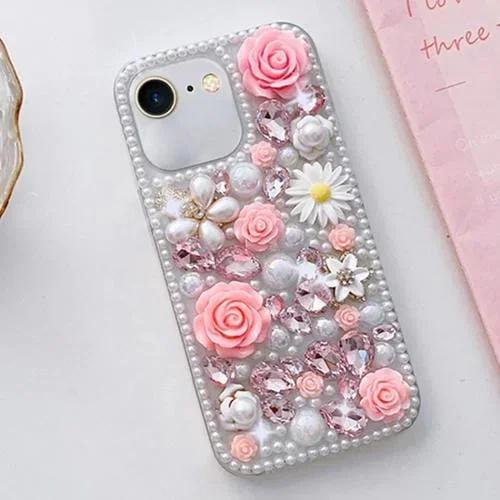 Estuche para Teléfono iPhone 7/8 con PC Diamond Hecho a Mano (Rosa)