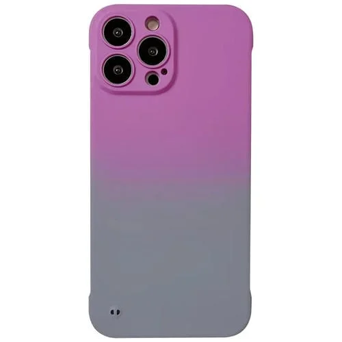 Estuche para Teléfono iPhone Xr Gradiente Sensación de Piel sin Marco (Púrpura Oscuro + Gris)